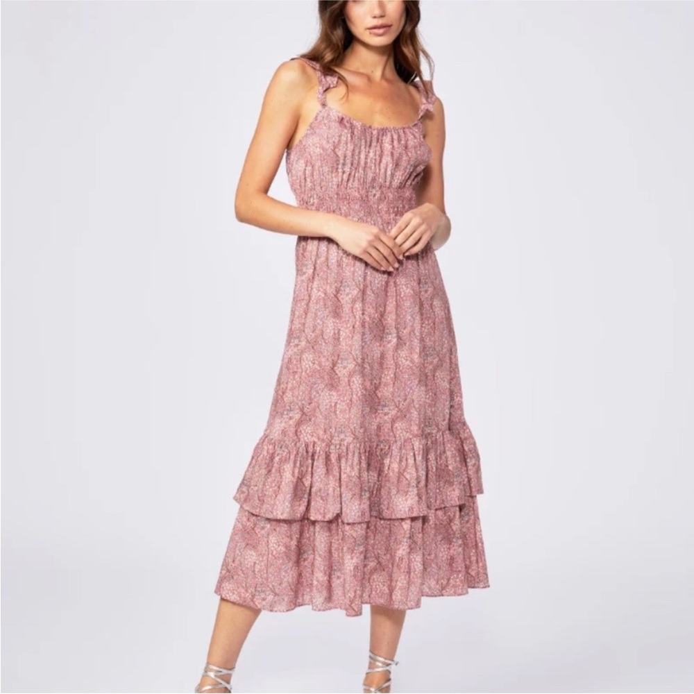 NWT PAIGE Gisela Tiered-hem Midi Dress - Picture 2 of 12